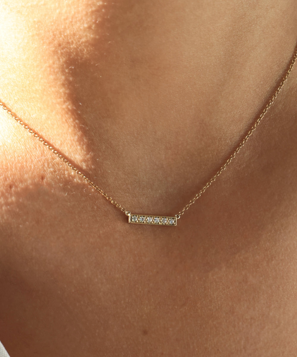 Blaze Diamond Bar Necklace