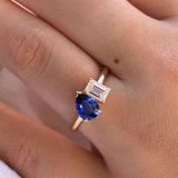 Ceylon Sapphire & Lab Grown Diamond Toi et Moi Ring