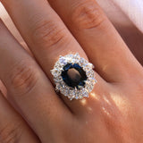 Nigerian Sapphire & Diamond Halo Ring