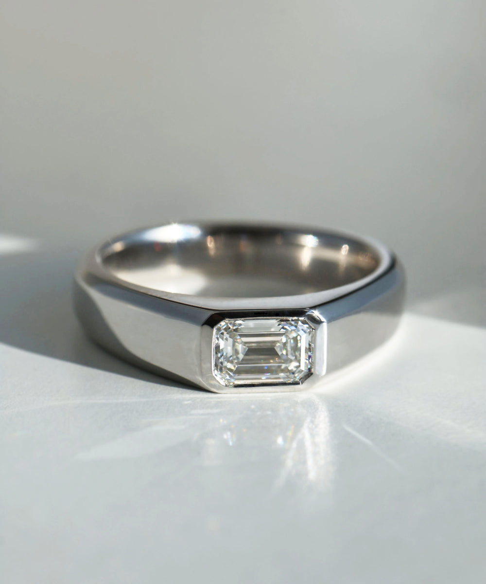 Dylan | 1.12ct Emerald Diamond Ring White Gold Lab Grown