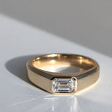 Dylan | 1.10ct Emerald Diamond Ring Yellow Gold Lab Grown