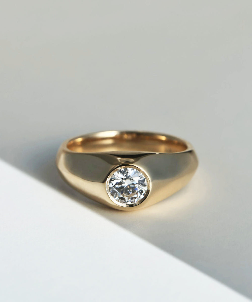 Heath | 1ct Round Diamond Ring Yellow Gold Lab Grown