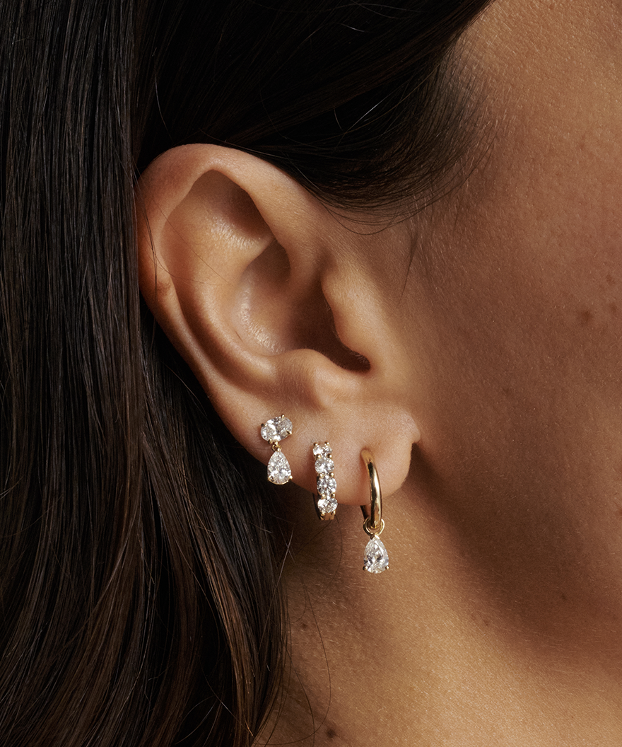 diamond earring stack  