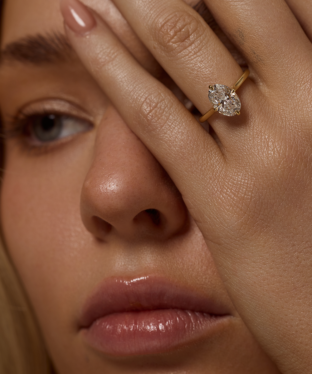 Grace 2ct Compass Set Oval Engagement Ring