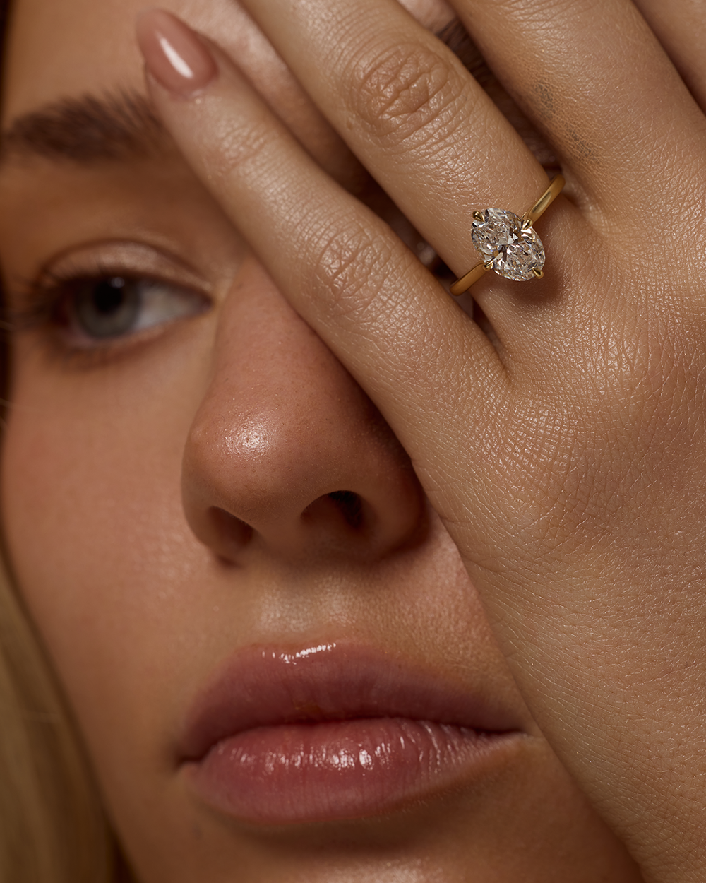 Grace 2ct Compass Set Oval Engagement Ring