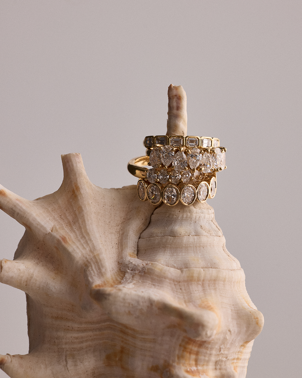 Nina East-West Emerald Bezel Diamond Ring