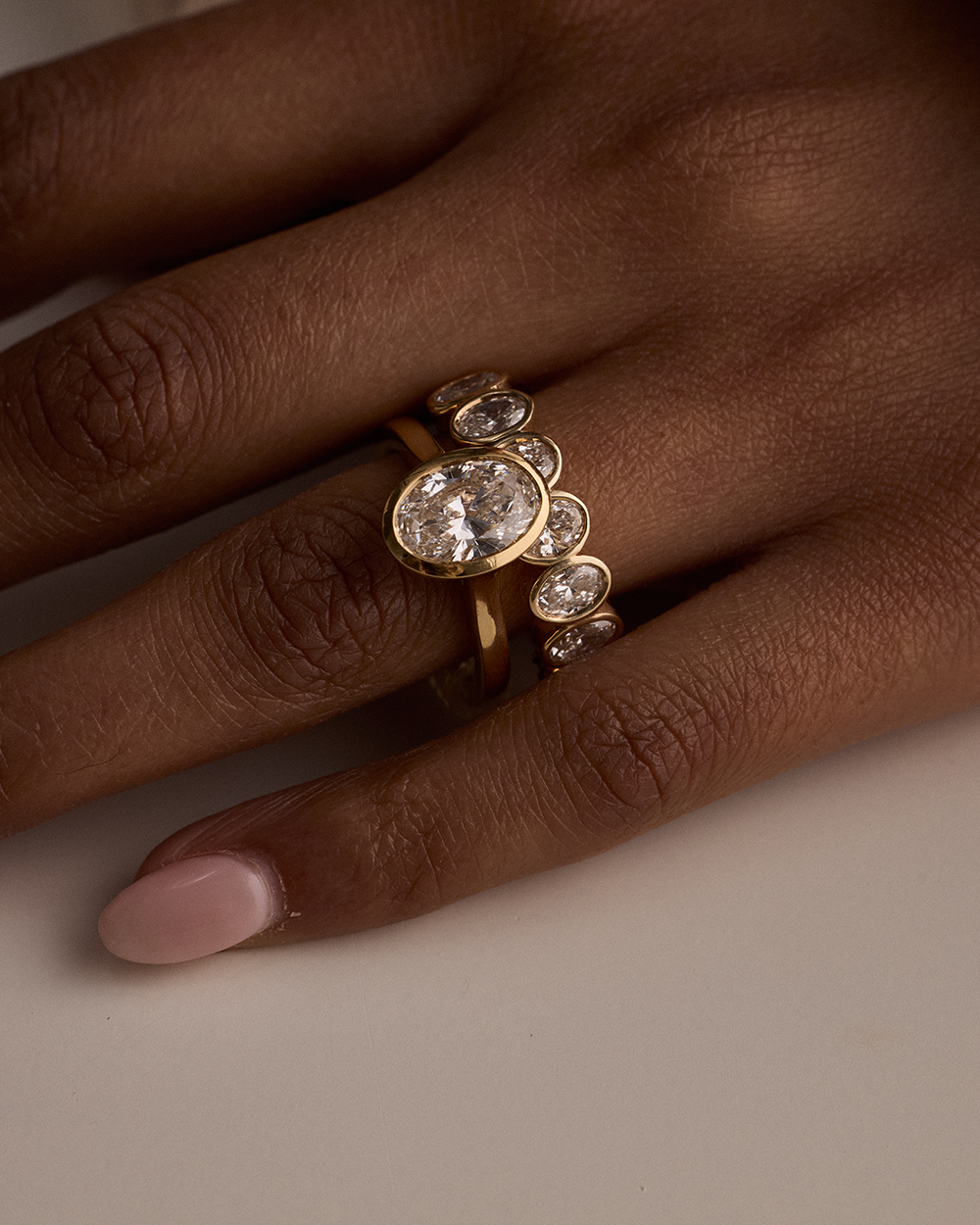 Aria 2.15ct Oval Diamond Bezel Engagement Ring