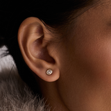 Oval Diamond Earrings - Bezel