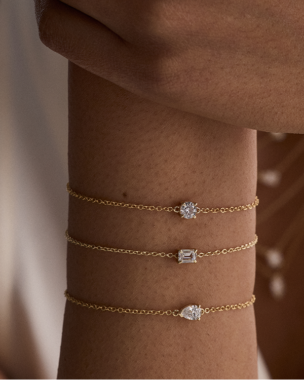 Emerald Solitaire Diamond Bracelet