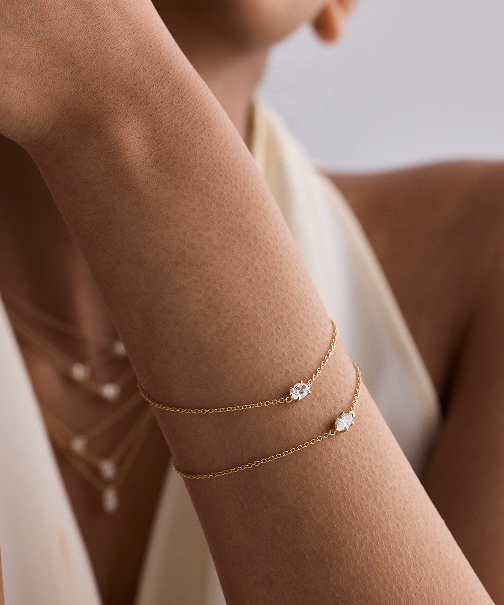 Oval Solitaire Diamond Bracelet