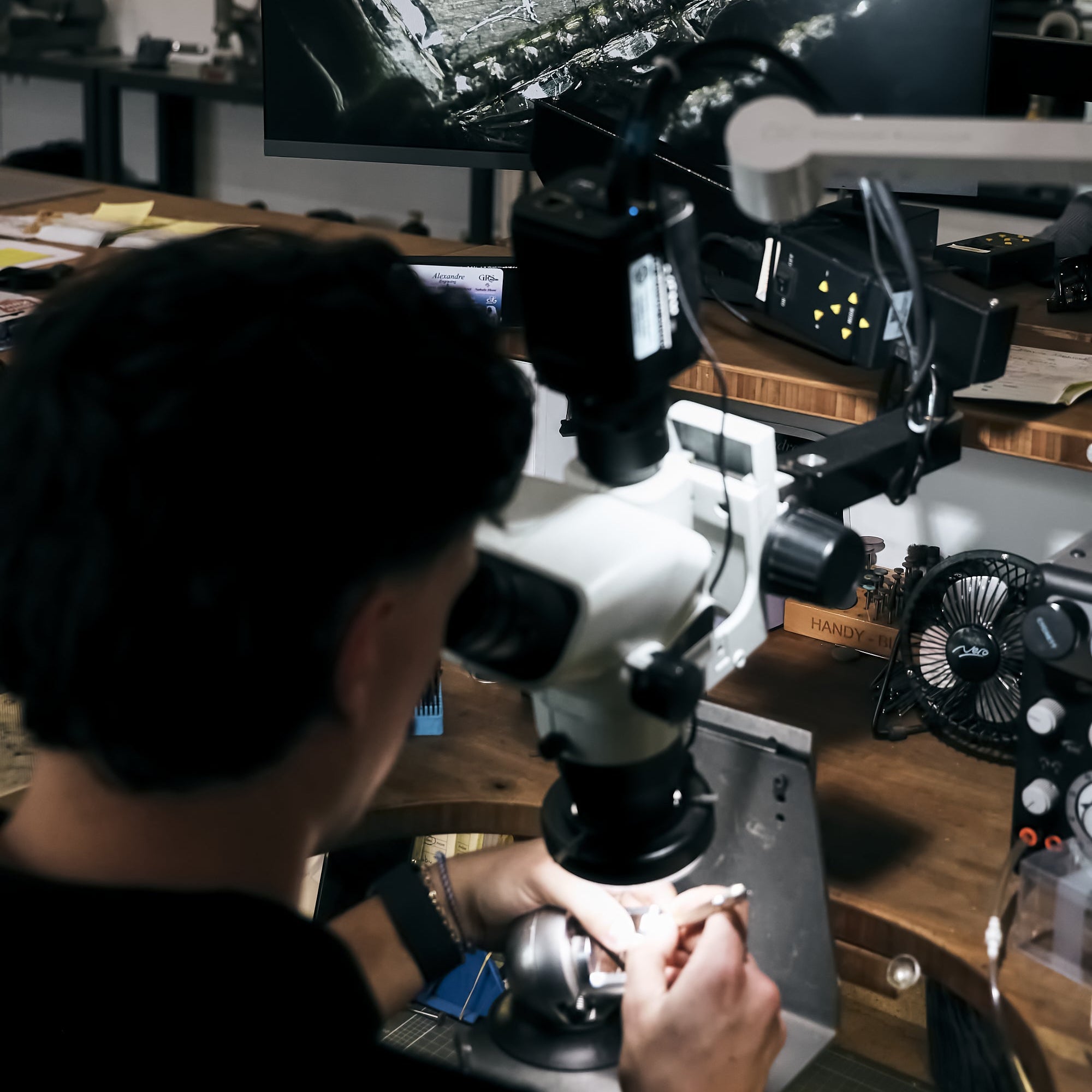 ben our hand engraver in the workshop 