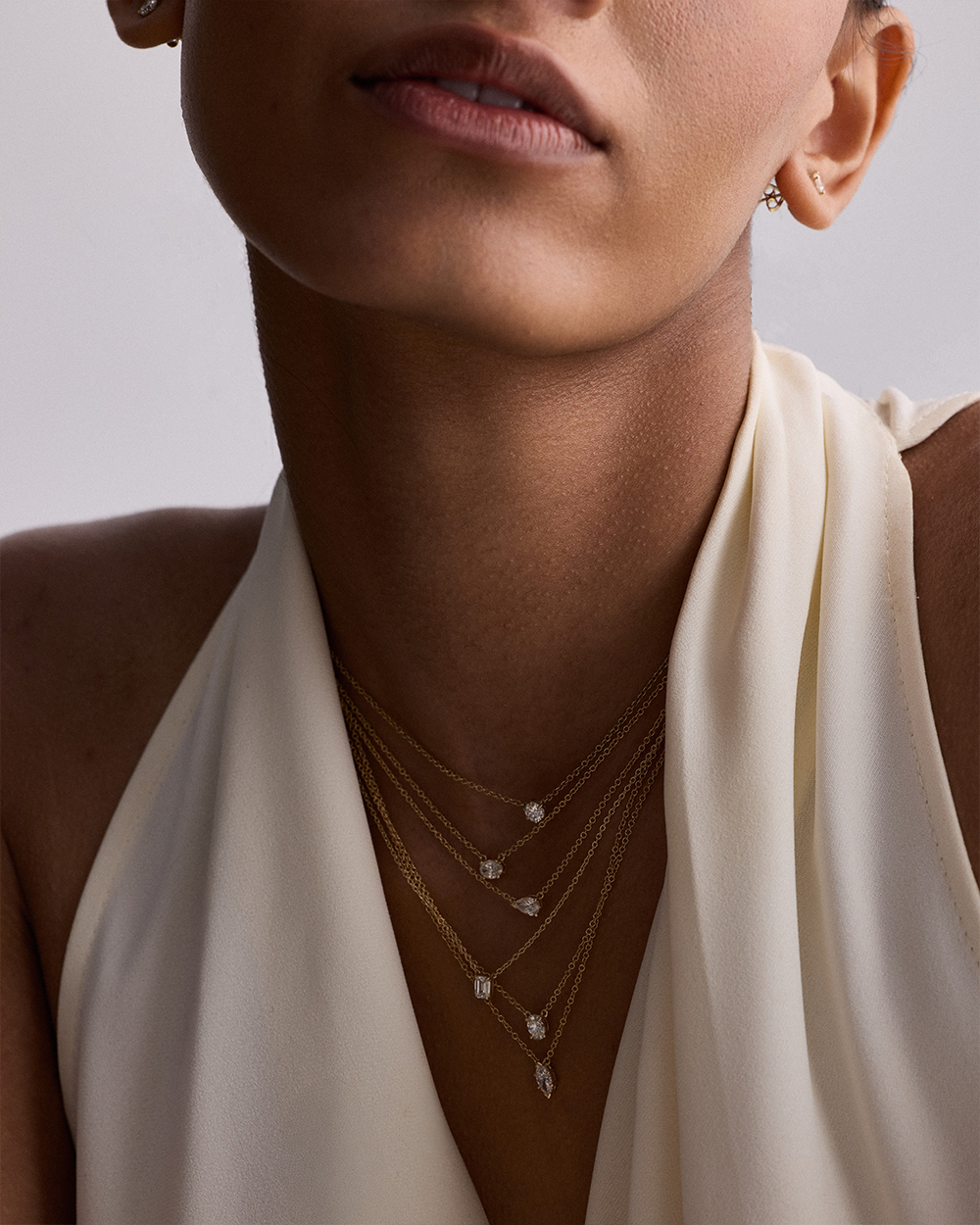 Pear Solitaire Diamond Necklace