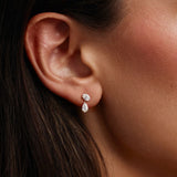 Luna Oval and Pear Diamond Drop Earrings