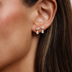 Luna Oval and Pear Diamond Drop Earrings