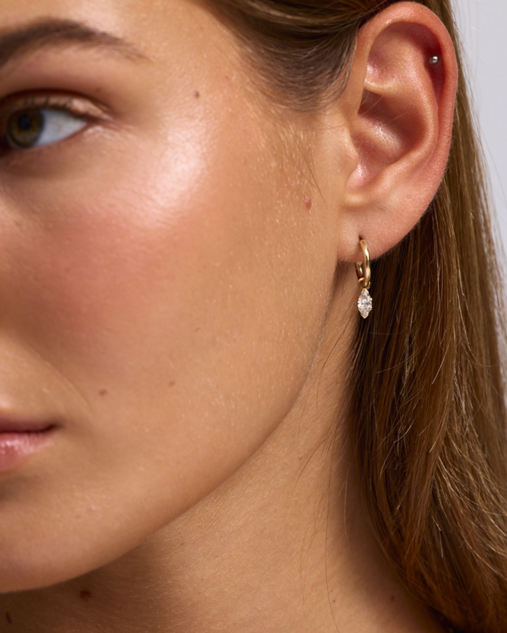 Marquise Diamond Charmed Hoop Earrings classajewellers