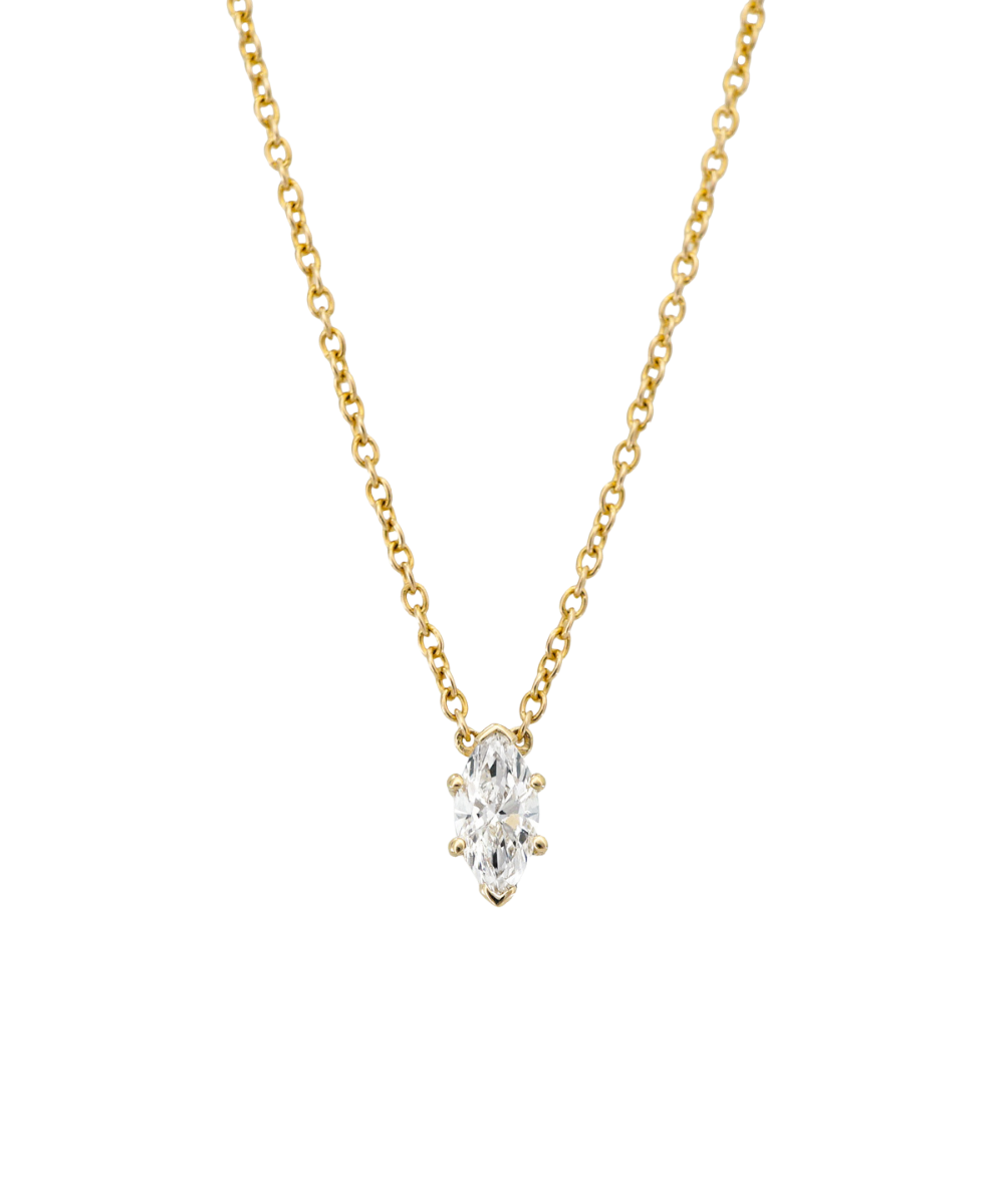 Marquise Solitaire Diamond Necklace classajewellers