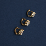 Cleo Oval Diamond Huggies Earrings