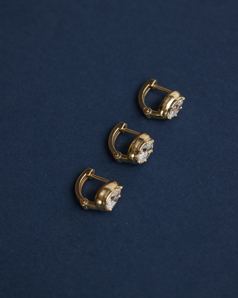 Cleo Pear Diamond Huggies Earrings