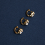 Cleo Pear Diamond Huggies Earrings