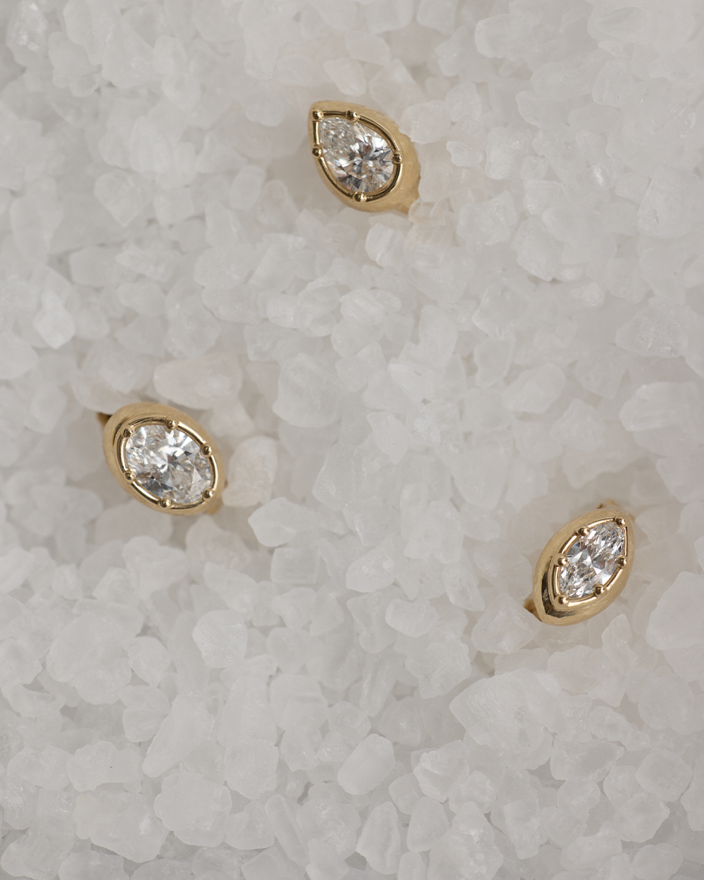 Cleo Oval Diamond Huggies Earrings