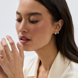 Cleo Pear Diamond Huggies Earrings