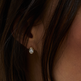 Cleo Oval Diamond Huggies Earrings