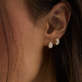 Cleo Pear Diamond Huggies Earrings
