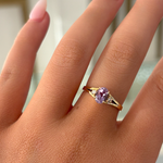 Oval Amethyst & Diamond Ring