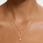 Oval Solitaire Diamond Necklace