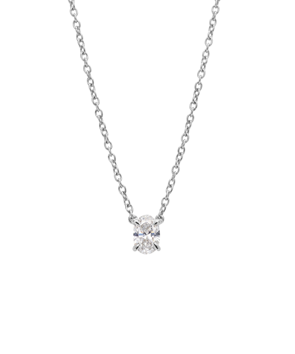 Oval Solitaire Diamond Necklace classajewellers