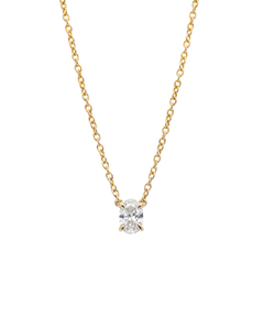 Oval Solitaire Diamond Necklace classajewellers
