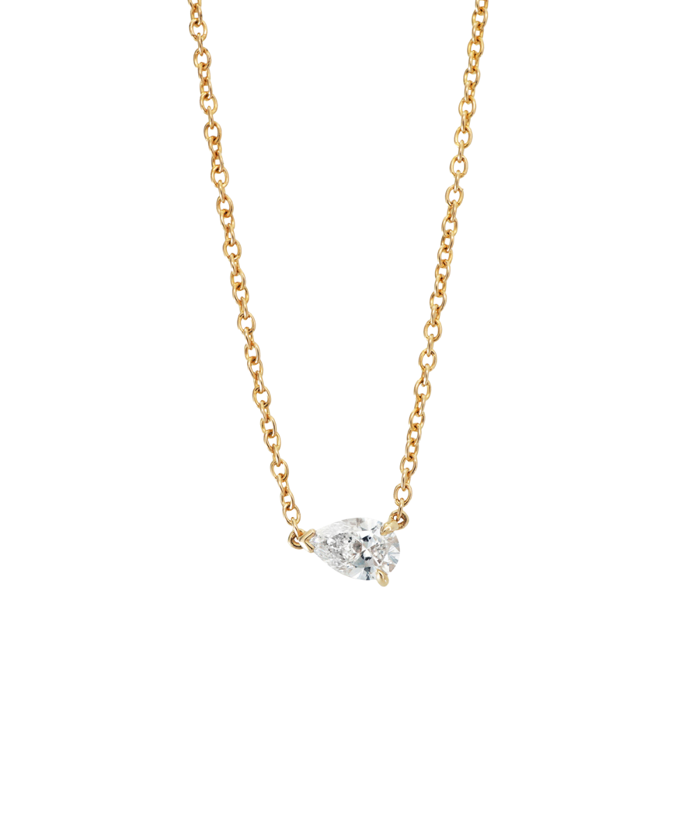 Pear Solitaire Diamond Necklace classajewellers