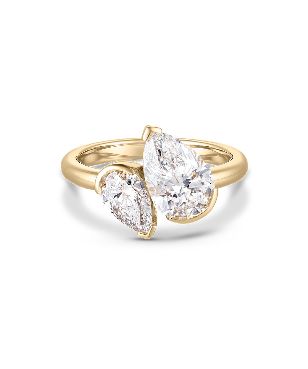 Celine Pear Toi et Moi Diamond Ring