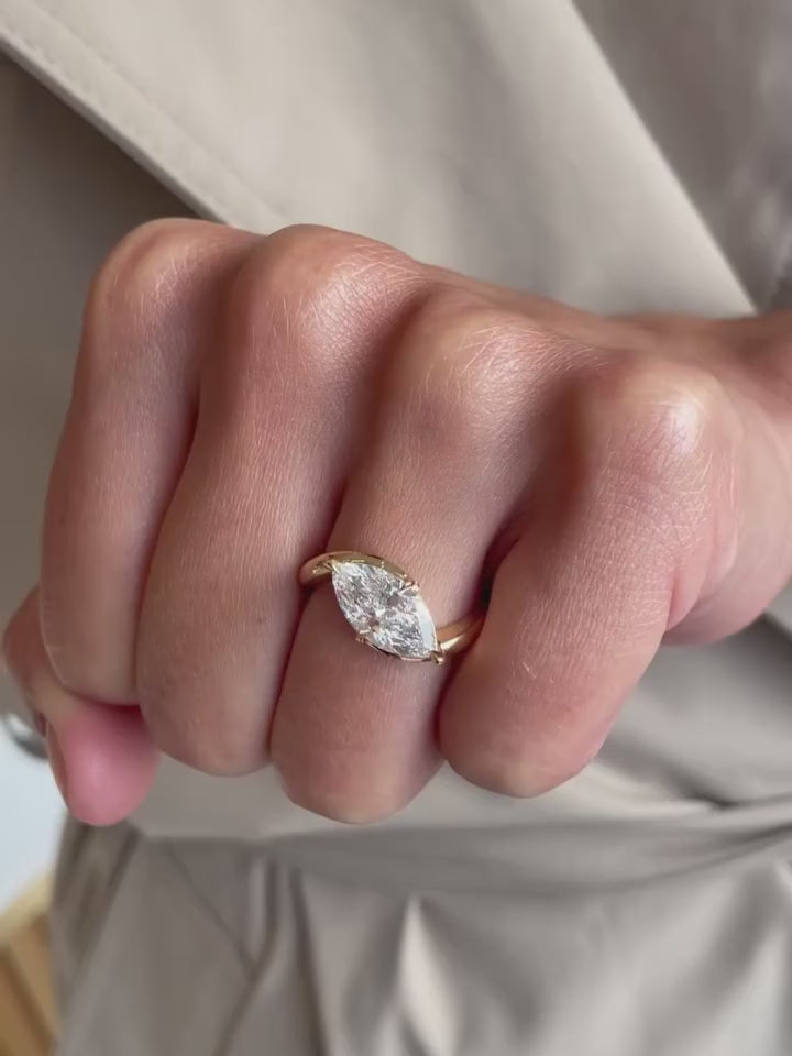 Sculptural by design - meet Adeline 🤍 featuring a gorgeous 2ct Marquise diamond and available online