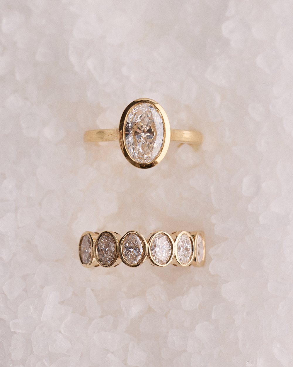 Aria 2.15ct Oval Diamond Bezel Engagement Ring