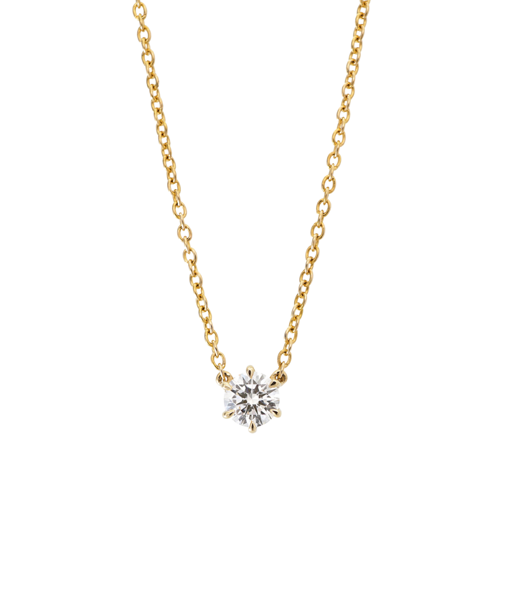 Round Solitaire Natural Diamond Necklace classajewellers