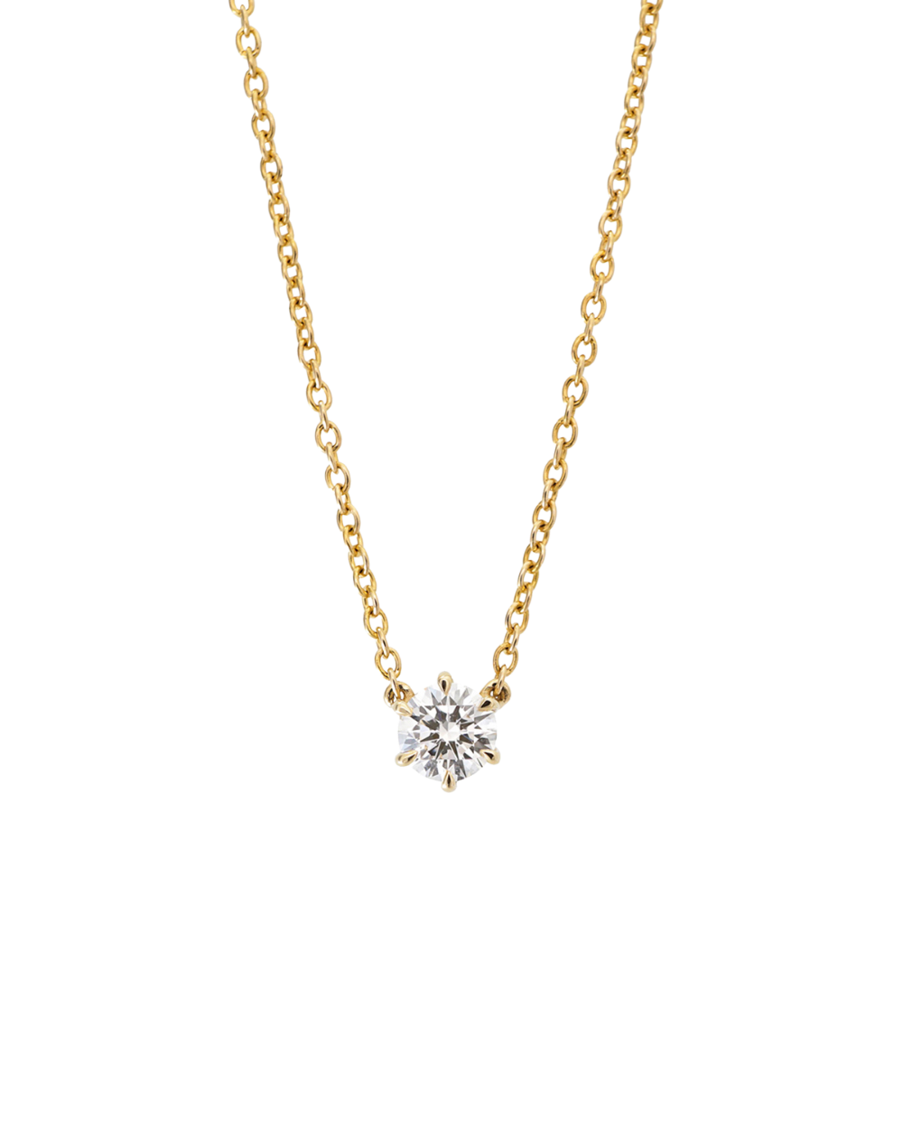 Round Solitaire Natural Diamond Necklace classajewellers