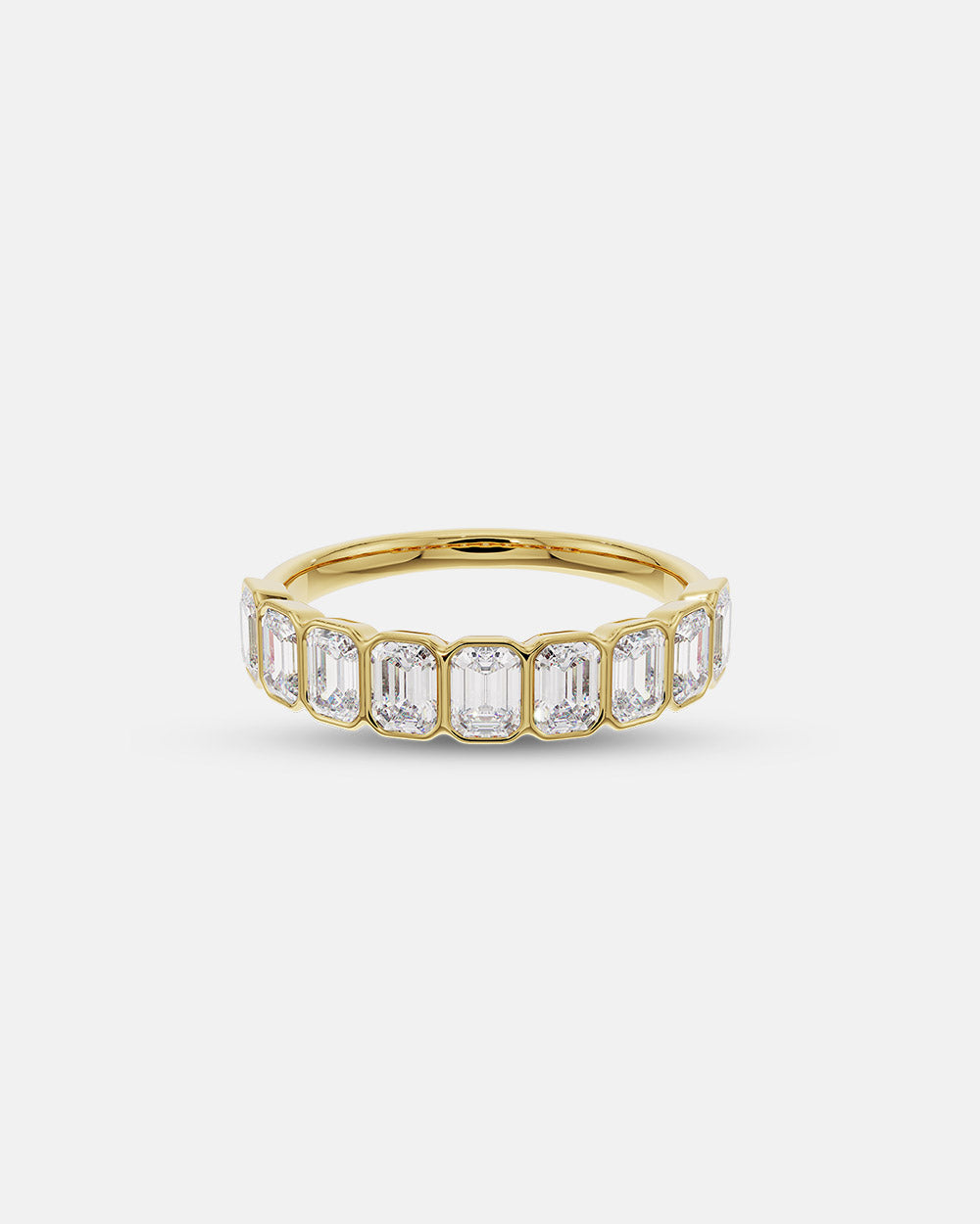 Emerald Diamond Band Bezel Set