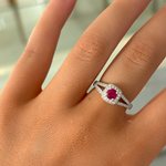 Ruby & Diamond Halo Ring