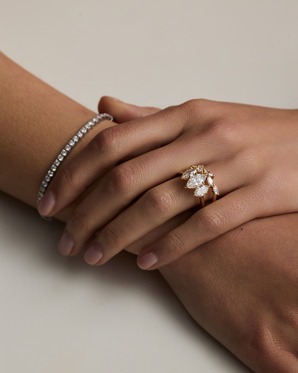 Eden 1.35ct Marquise Diamond Trilogy Ring