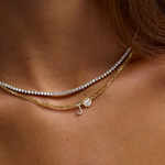 Three Claw Tennis Necklace