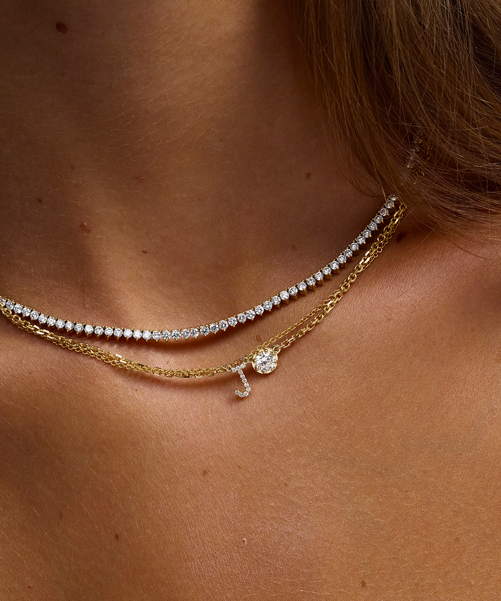 Diamond Initial Necklace