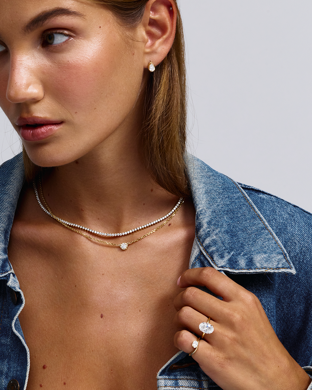 Astra Oval Natural Diamond Pinky Ring classajewellers