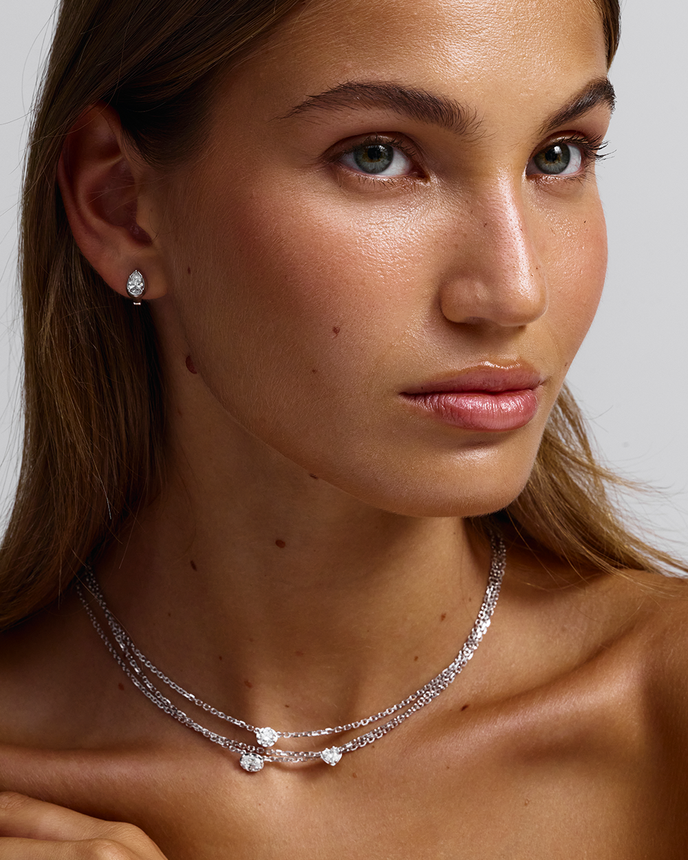 Cleo Pear Diamond Huggies