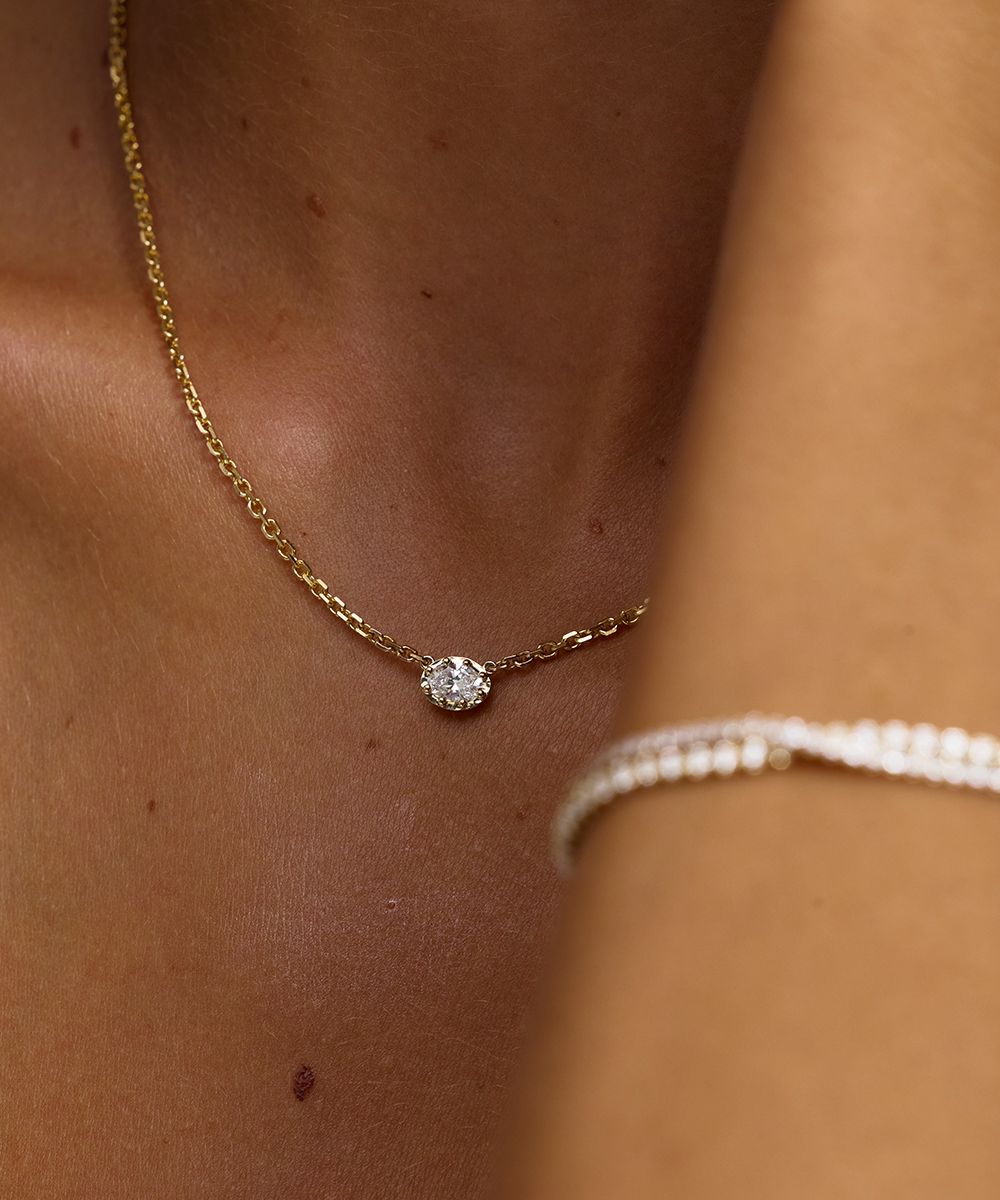 Sloan Oval Diamond Necklace classajewellers