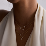 East-West Oval Solitaire Diamond Necklace