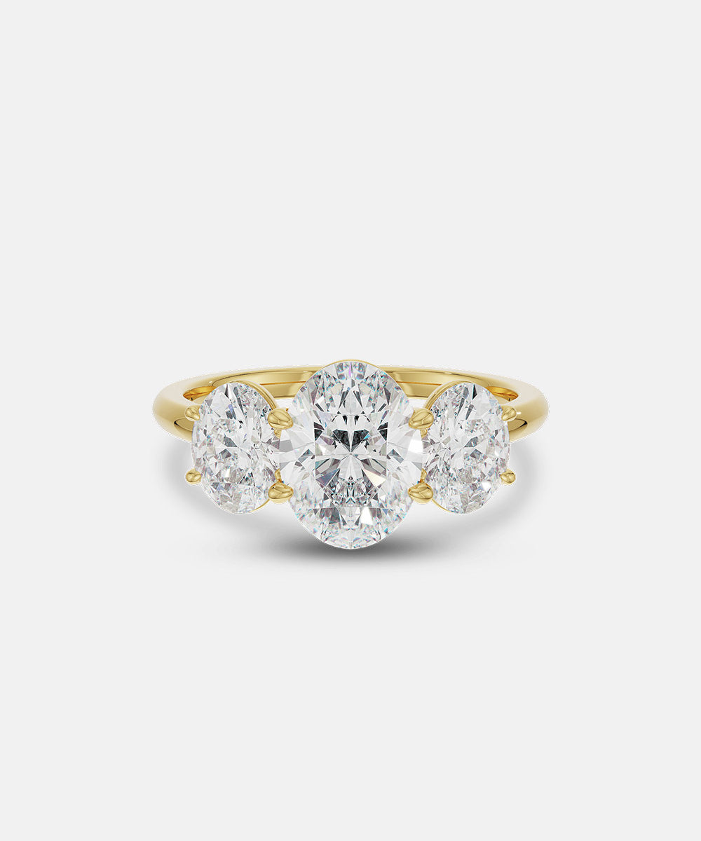 Stella 2.39ct Oval Diamond Trilogy Engagement Ring