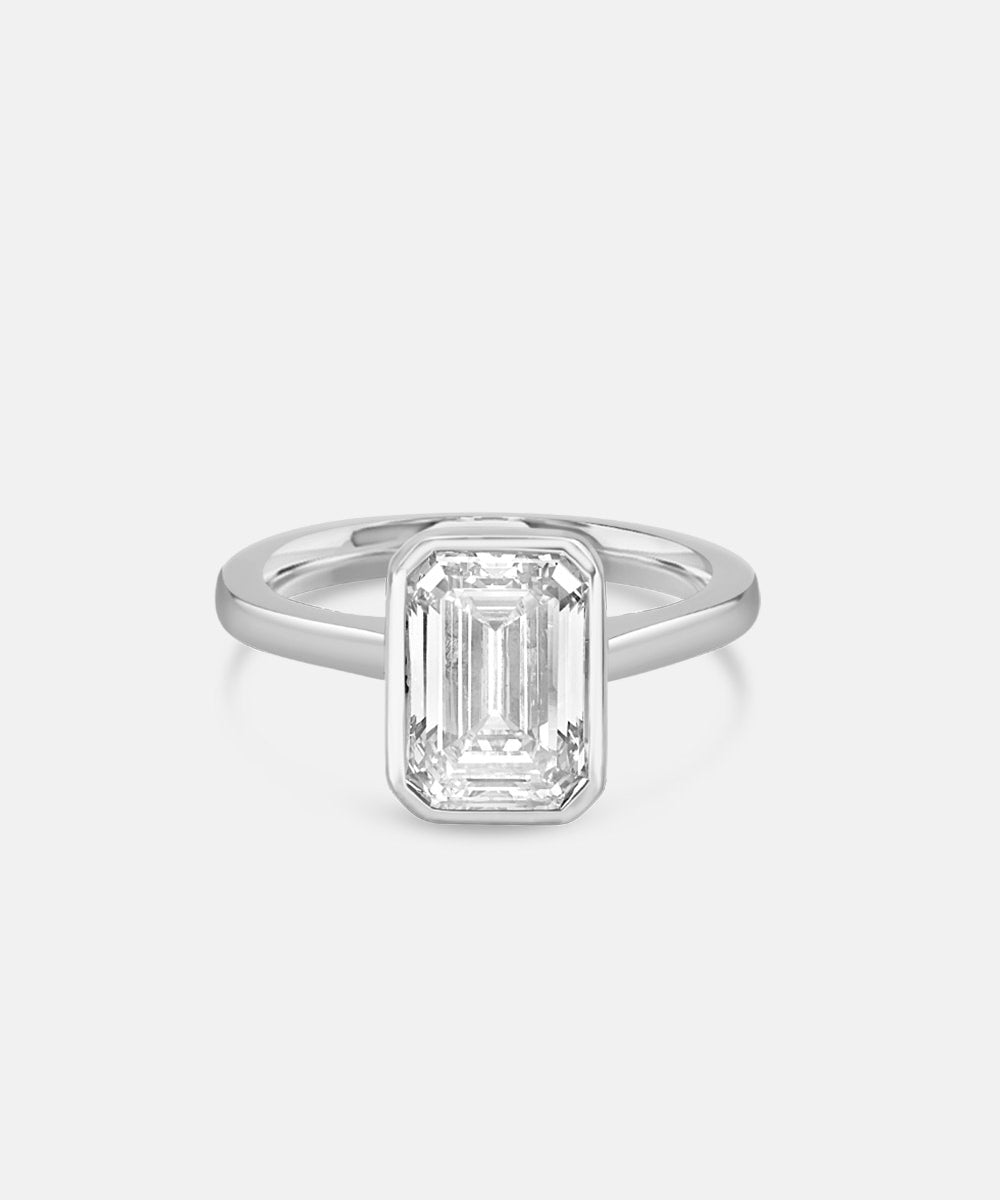 Tayla 1.50ct Emerald Diamond Bezel Engagement Ring