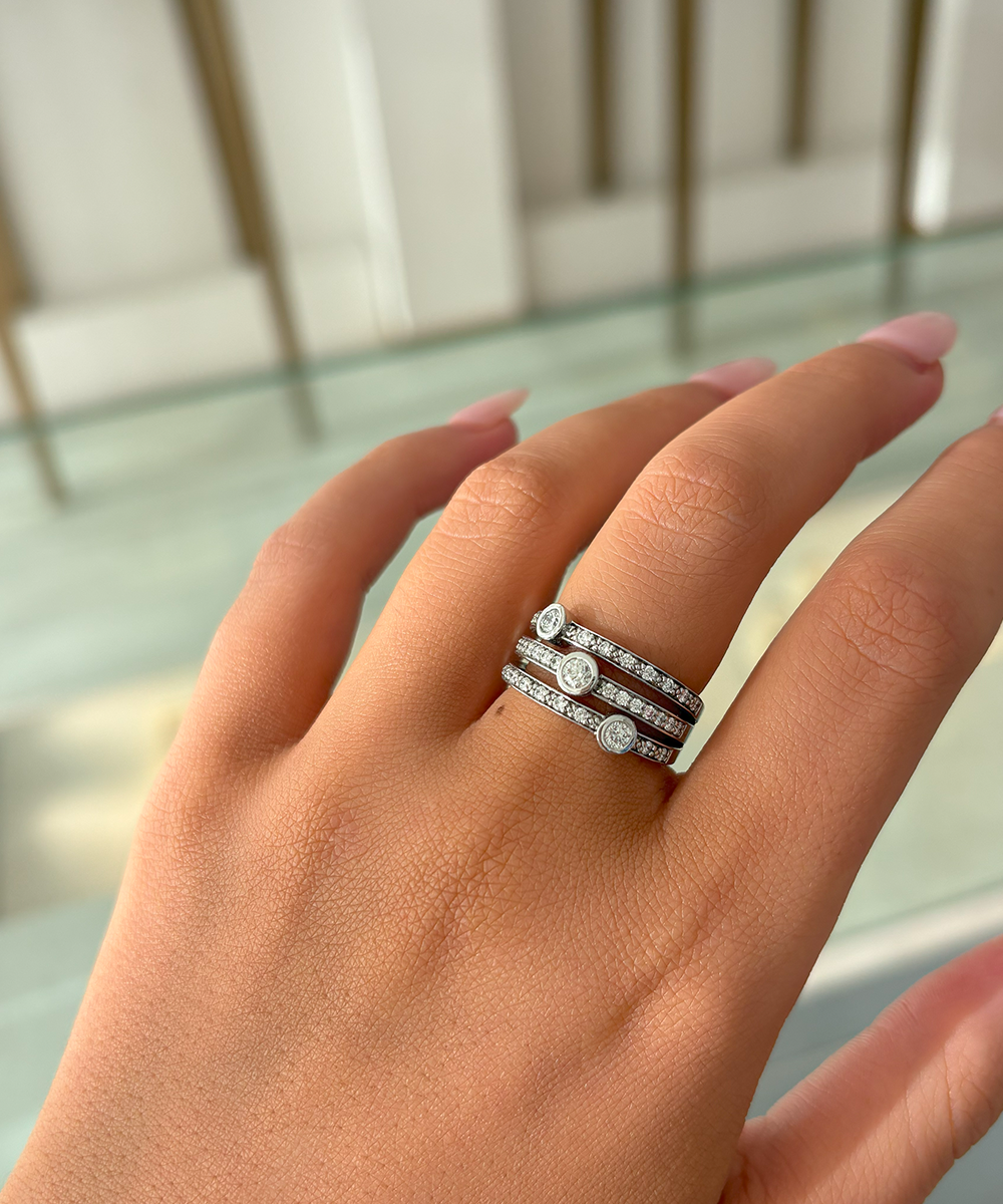 Triple Diamond Illusion Ring