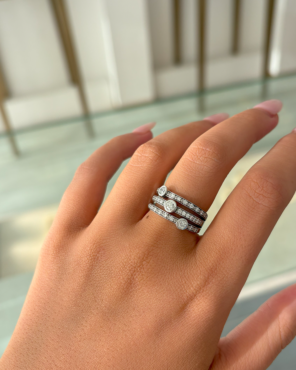 Triple Diamond Illusion Ring